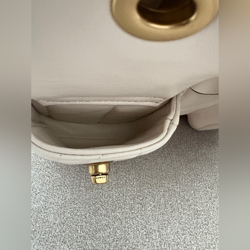 Coach Tabby Backpack With Pillow Quilting - Brass/Chalk - Picture 10 of 11